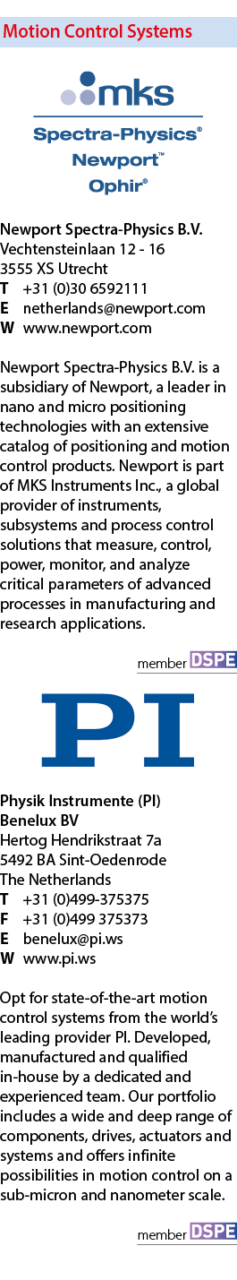 Motion Control Systems     Newport Spectra-Physics B.V. Vechtensteinlaan 12 - 16 3555 XS Utrecht T +31 (0)30 6592111...