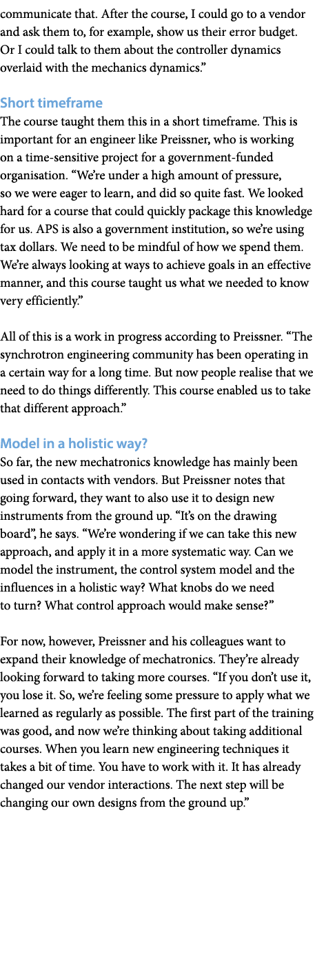communicate that. After the course, I could go to a vendor and ask them to, for example, show us their error budget. ...